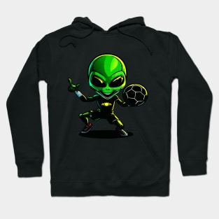 Funny Alien Holding Football Hoodie